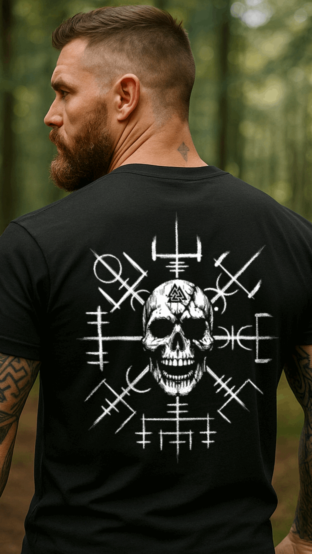 Viking Compass Skull - Mystisches Totenkopf Premium Shirt