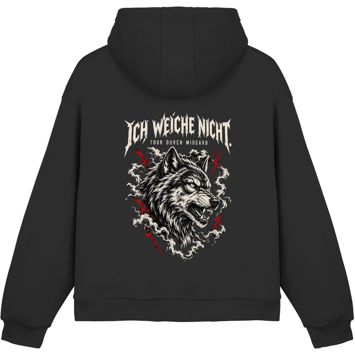 Midgard Wolf Hoodie Herren Schwarz