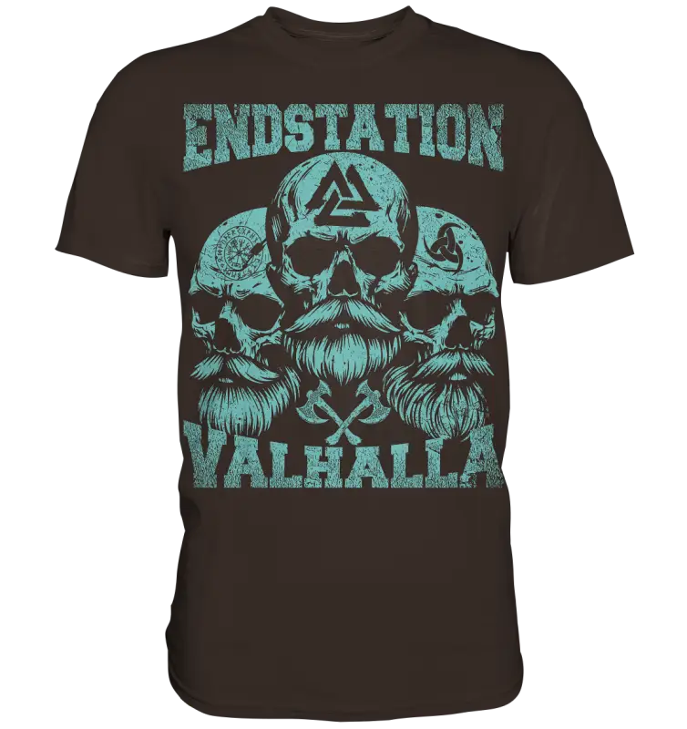 Endstation Valhalla - Premium Shirt - Brown / XS - Unisex-Shirts