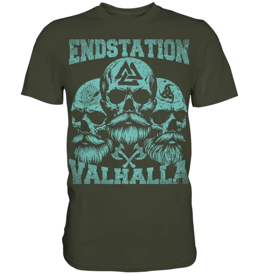 Endstation Valhalla - Premium Shirt - Urban Khaki / XS - Unisex-Shirts