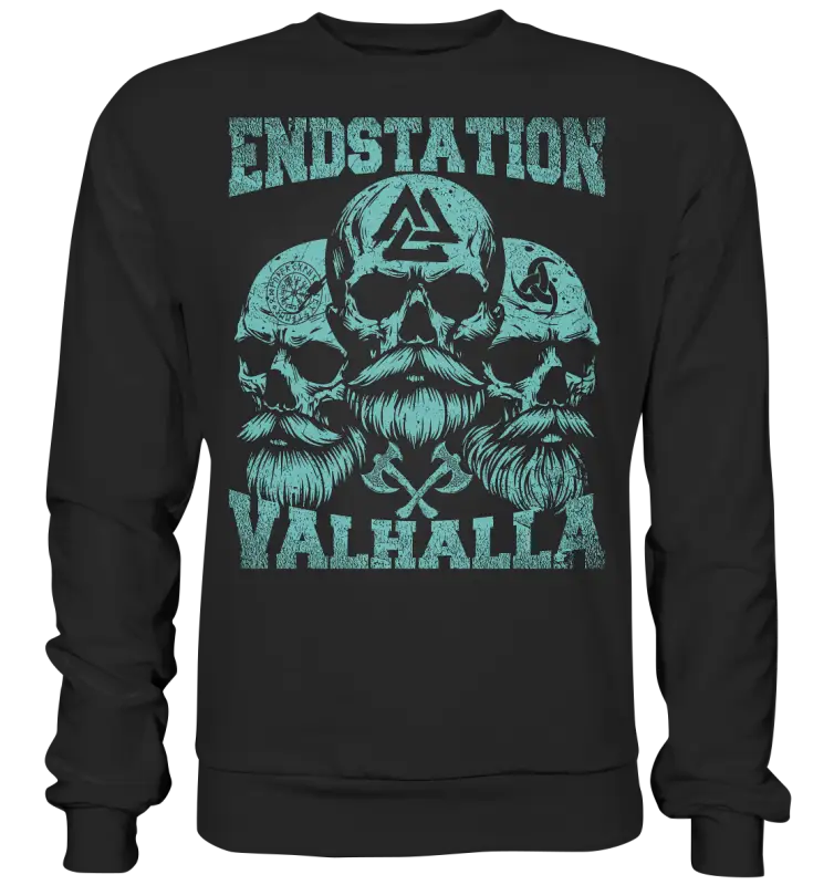 Endstation Valhalla - Unisex Sweatshirt - Deep Black / XS - Sweatshirts