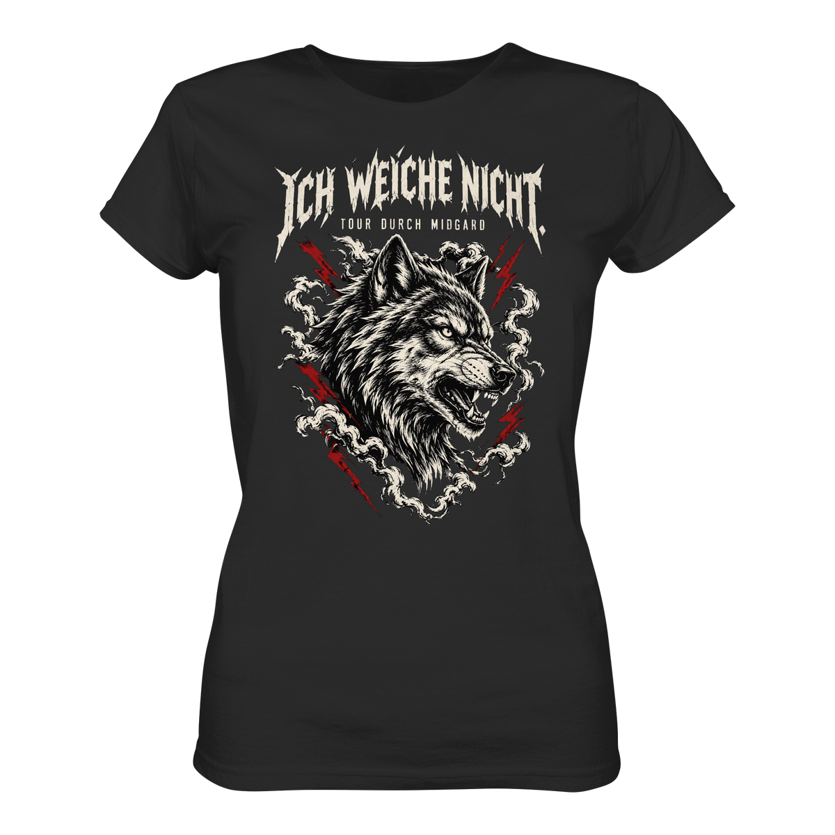 Midgard Wolf Shirt Damen Schwarz