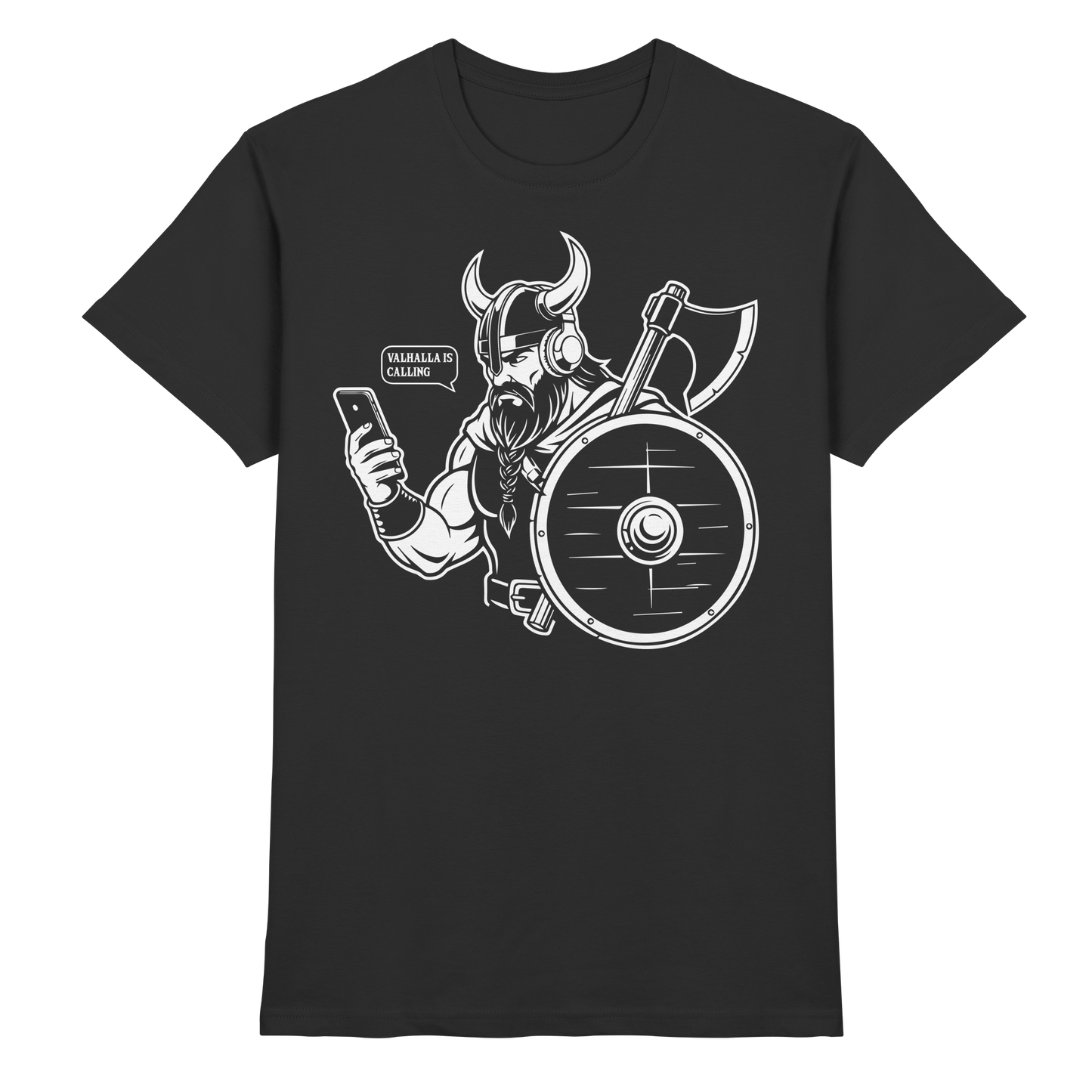 WER RUFT DA AN - Wikinger T-Shirt Männer Premium Störung