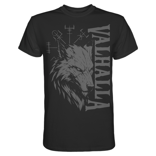 Walhalla Wolf Odins Runen - Wikinger T-Shirt Männer Nordischer Kompass Premium