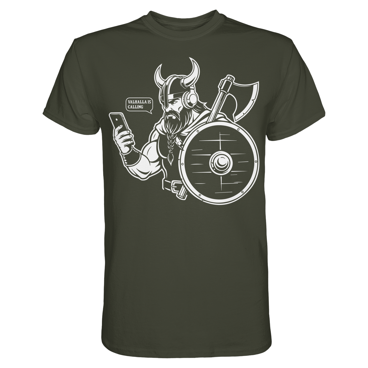 WER RUFT DA AN - Wikinger T-Shirt Männer Premium Störung