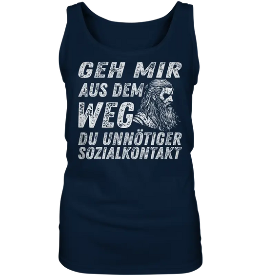 Geh mir aus dem Weg du unnötiger Sozialkontakt - Damen Tank-Top - Navy / S - Tank-Tops