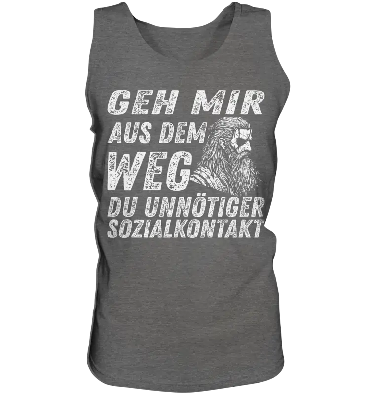 Geh mir aus dem Weg du unnötiger Sozialkontakt - Herren Tank Top - Charcoal (Heather) / S - Tank-Tops