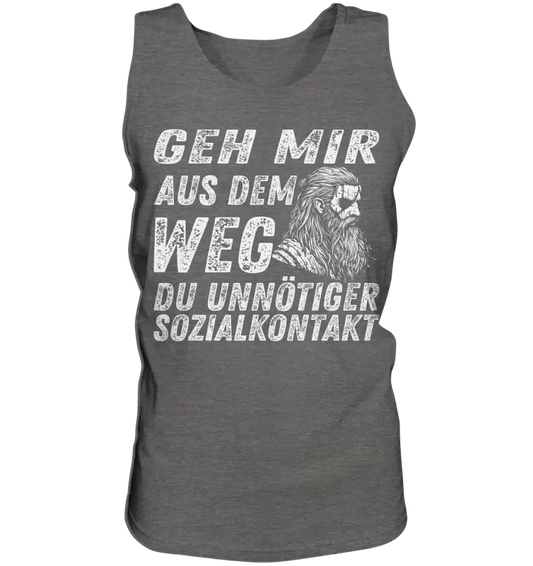 Geh mir aus dem Weg du unnötiger Sozialkontakt - Herren Tank Top - Charcoal (Heather) / S - Tank-Tops