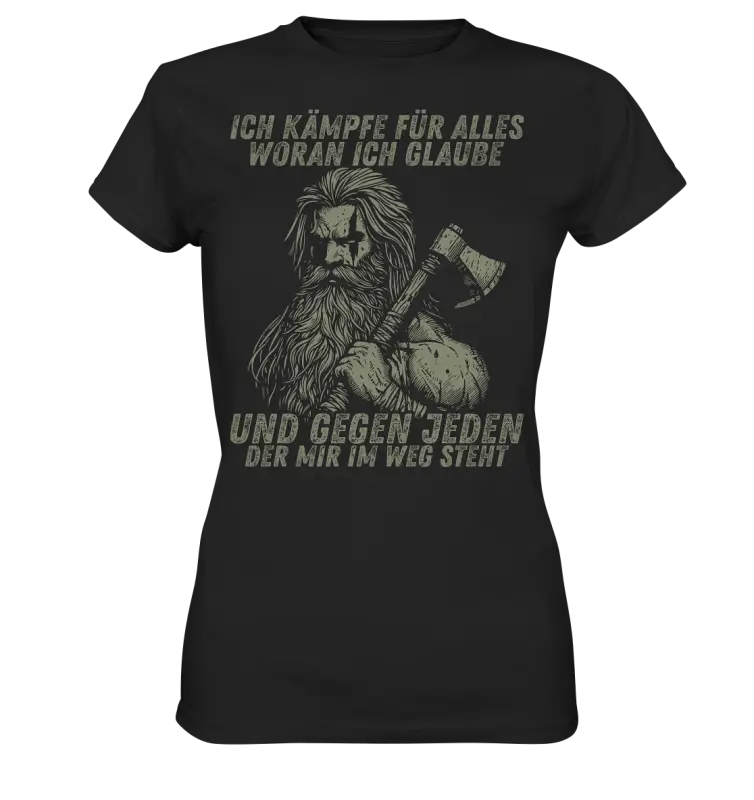 Ich kämpfe für alles - Damen Shirt - Black / XS - Lady-Shirts