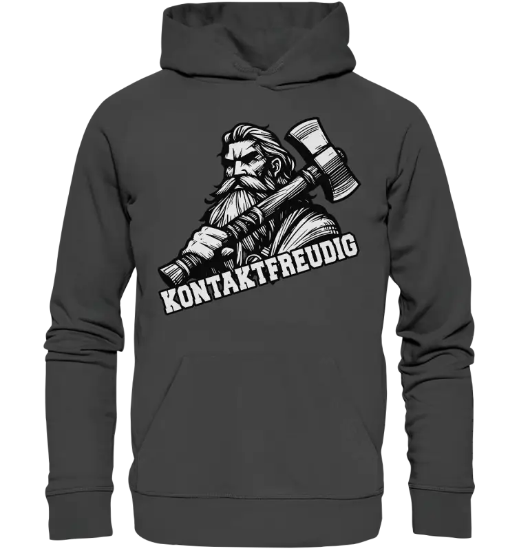 Kontaktfreudig - Organic Basic Hoodie - Donnerwolf