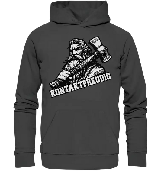 Kontaktfreudig - Organic Basic Hoodie - Donnerwolf