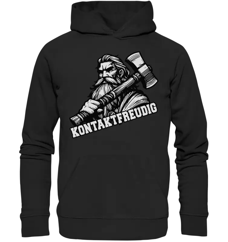 Kontaktfreudig - Organic Basic Hoodie - Donnerwolf