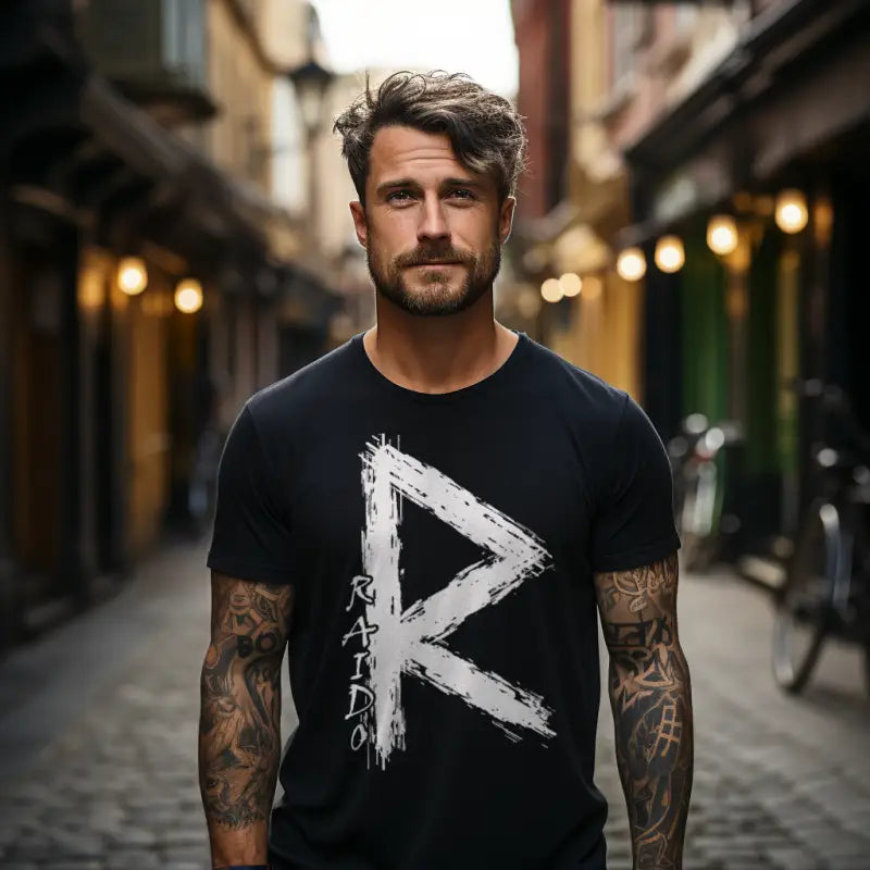 ’Raido Rune’ Wikinger-Premiumshirt – Der Weg des Reisenden - Premium Shirt - Unisex-Shirts