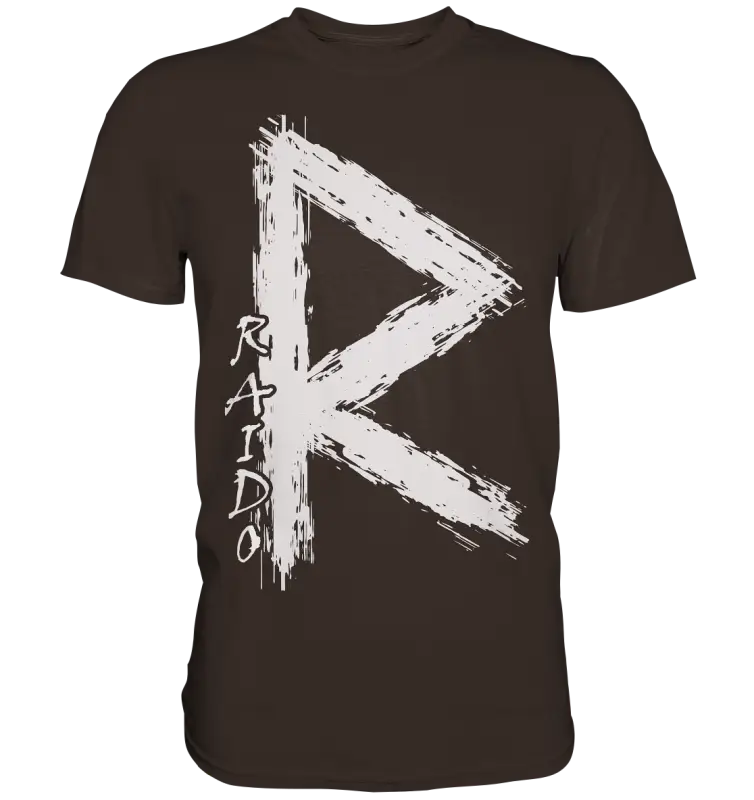 ’Raido Rune’ Wikinger-Premiumshirt – Der Weg des Reisenden - Premium Shirt - Brown / S - Unisex-Shirts