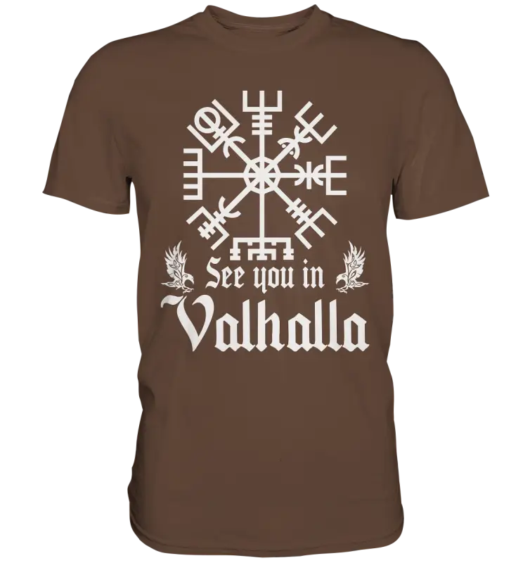 See you in Valhalla - Vegvisir - Herren Premium Shirt - Donnerwolf