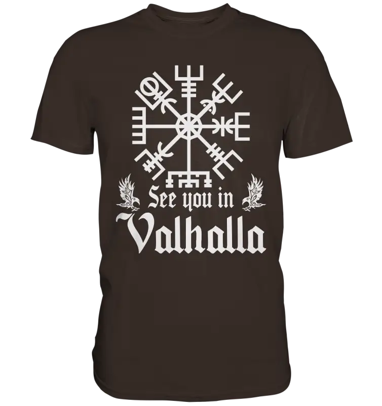 See you in Valhalla - Vegvisir - Herren Premium Shirt - Donnerwolf