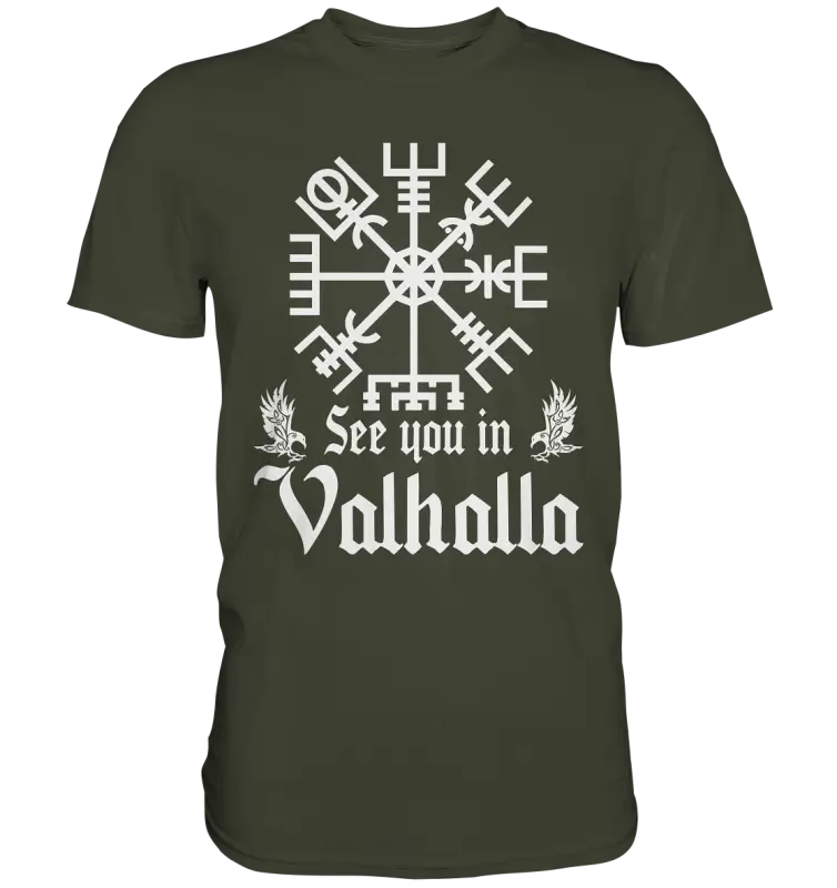 See you in Valhalla - Vegvisir - Herren Premium Shirt - Donnerwolf