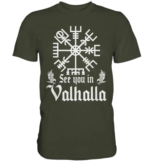 See you in Valhalla - Vegvisir - Herren Premium Shirt - Donnerwolf