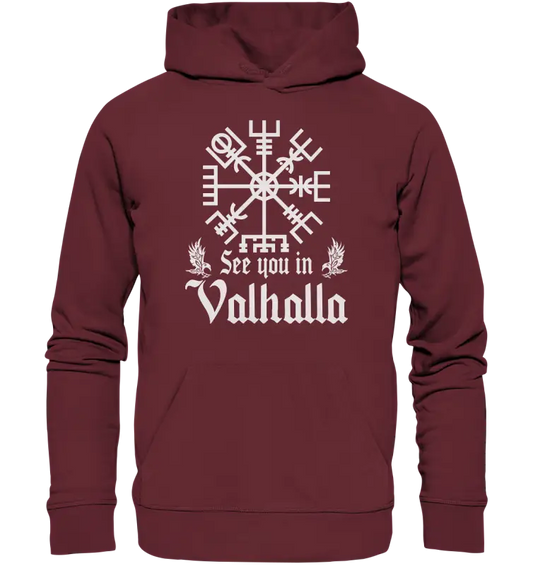 See you in Valhalla - Vegvisir - Organic Hoodie - Donnerwolf