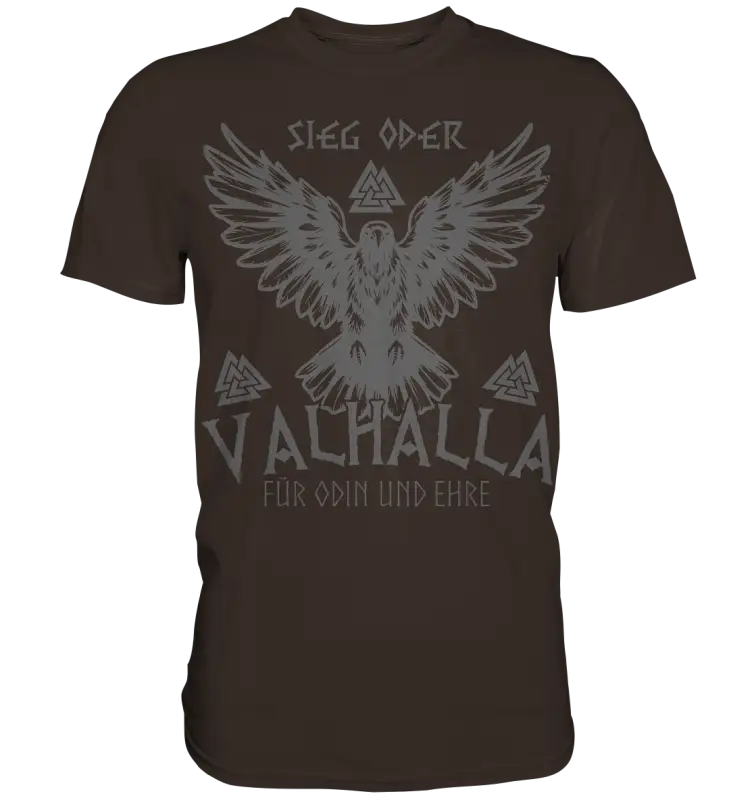 Sieg oder Valhalla - Wikinger Herren Shirt - Brown / XS - Unisex-Shirts
