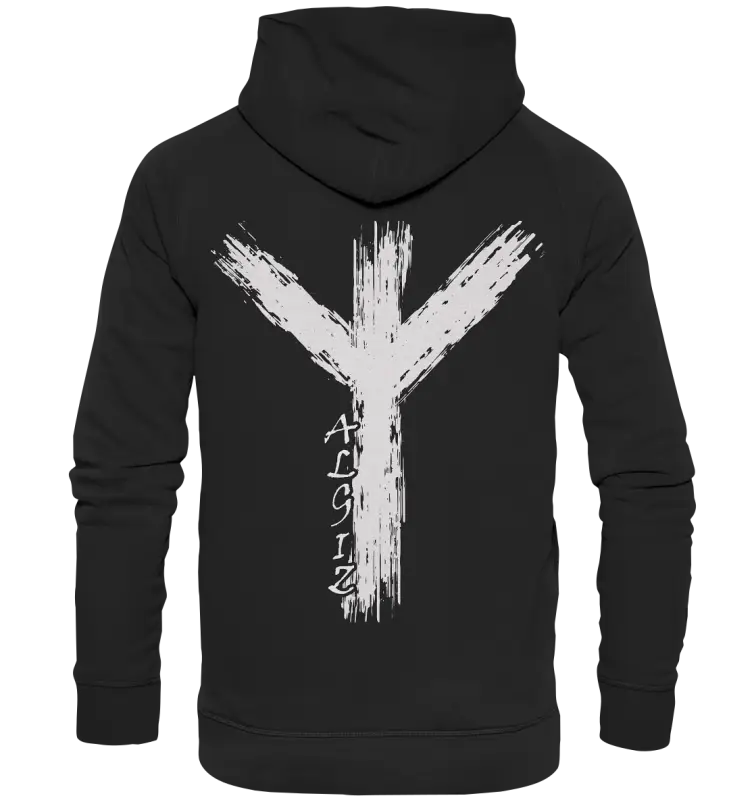 Wikinger Premium Shirt mit Algiz-Rune – Hochwertiges Herren T-Shirt mit Nordischer Schutzrune - Unisex Hoodie - Deep
