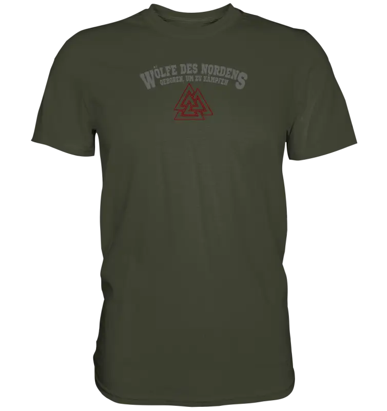 Wölfe des Nordens - Männer Shirt Premium Qualität & Beidseitiger Druck - Urban Khaki / XS - Unisex-Shirts