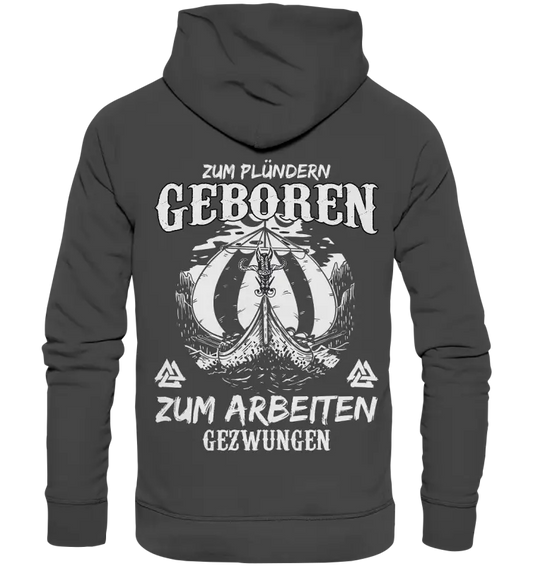 Zum Plündern Geboren - Organic Basic Hoodie Backprint - Donnerwolf