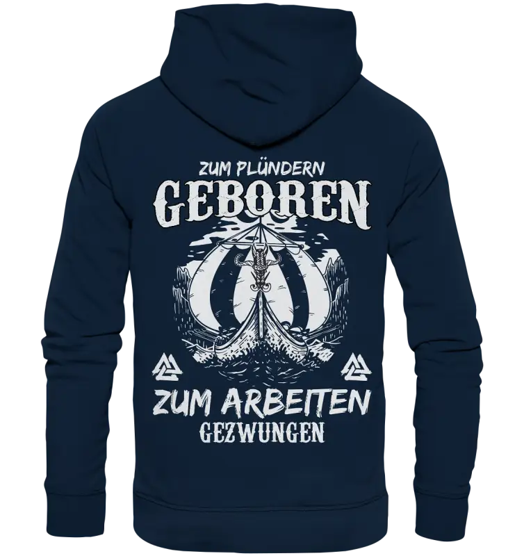 Zum Plündern Geboren - Organic Basic Hoodie Backprint - Donnerwolf