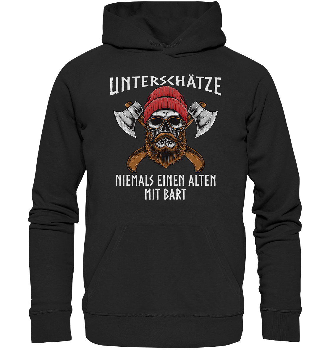 Alter Mann mit Bart  - Organic Hoodie - Donnerwolf