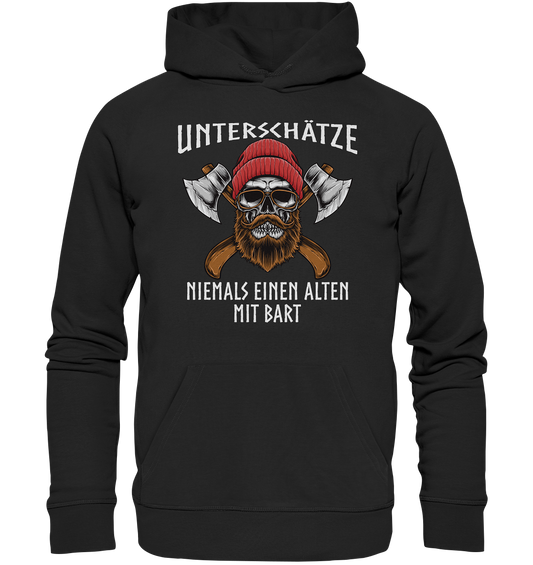 Alter Mann mit Bart  - Organic Hoodie - Donnerwolf