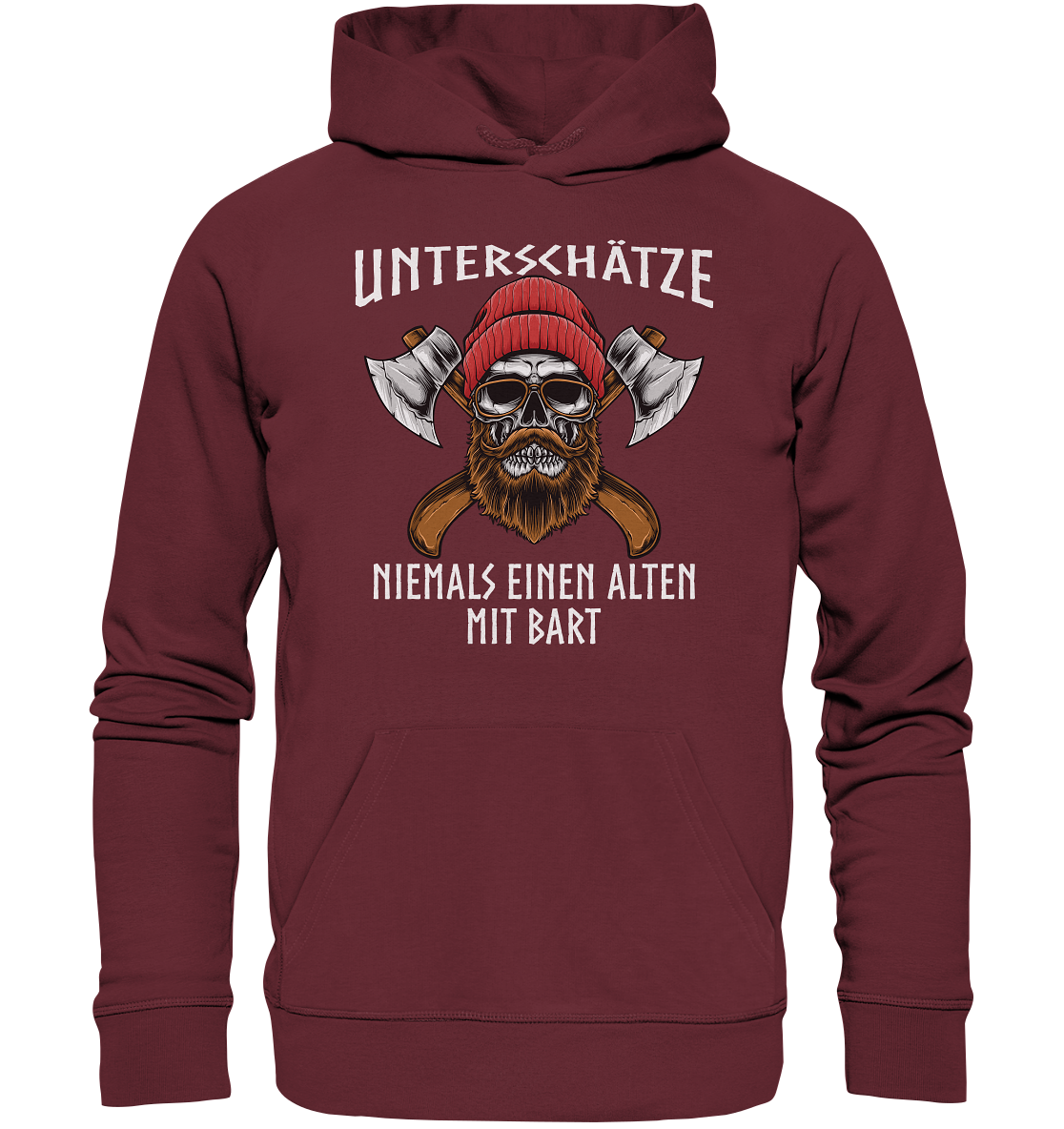 Alter Mann mit Bart  - Organic Hoodie - Donnerwolf