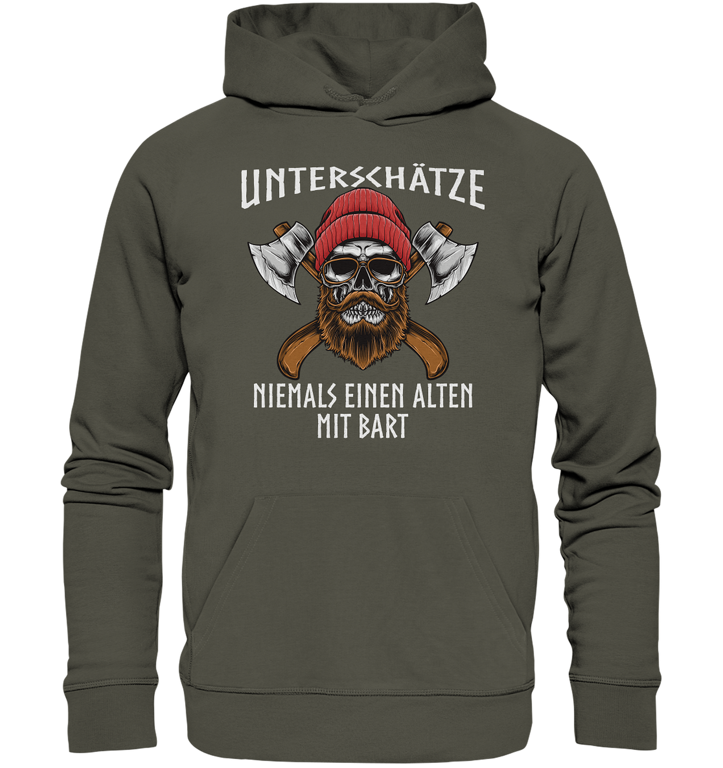 Alter Mann mit Bart  - Organic Hoodie - Donnerwolf