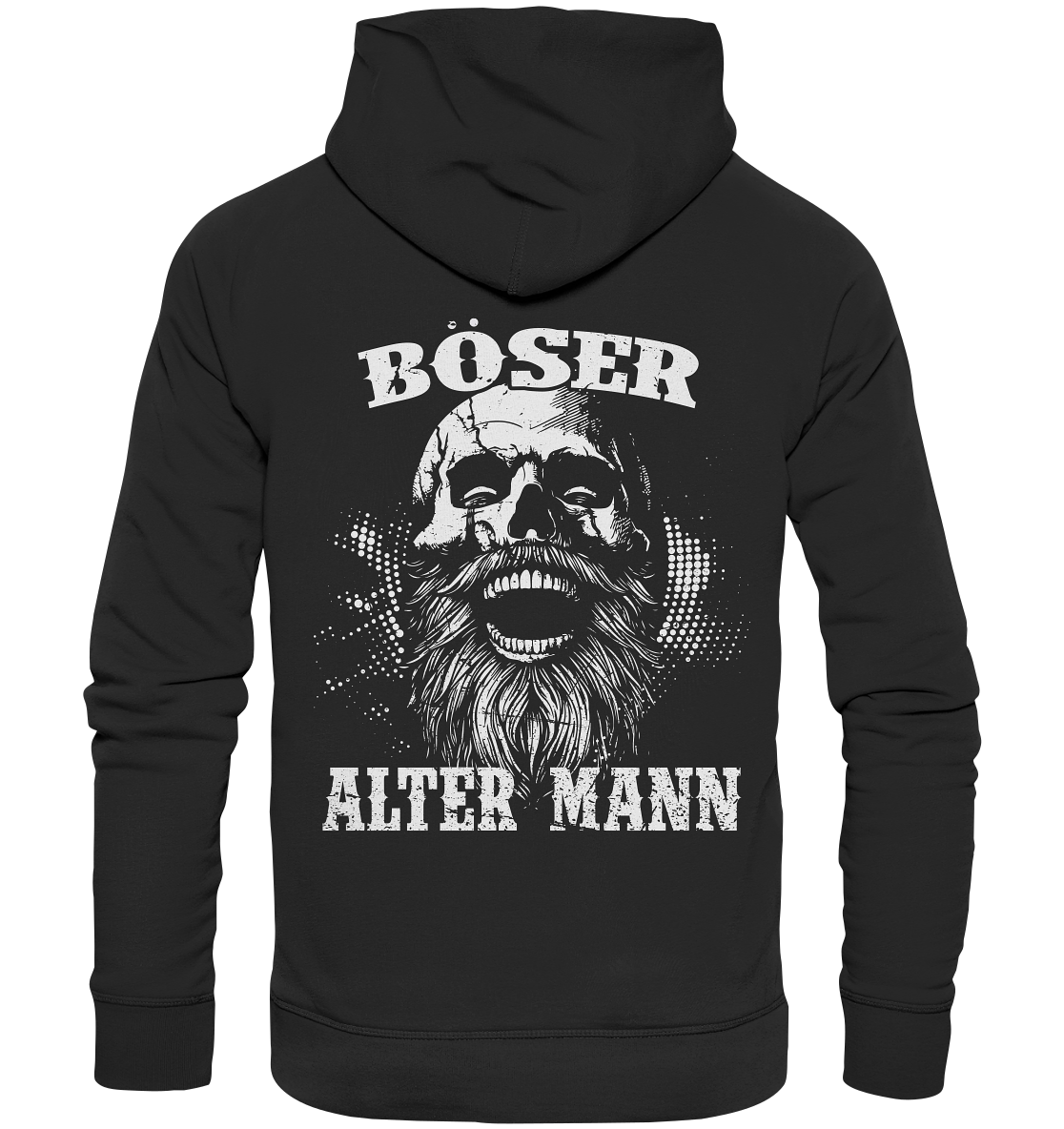 Böser alter Mann  - Organic Basic Hoodie (Beidseitiger Druck) - Donnerwolf