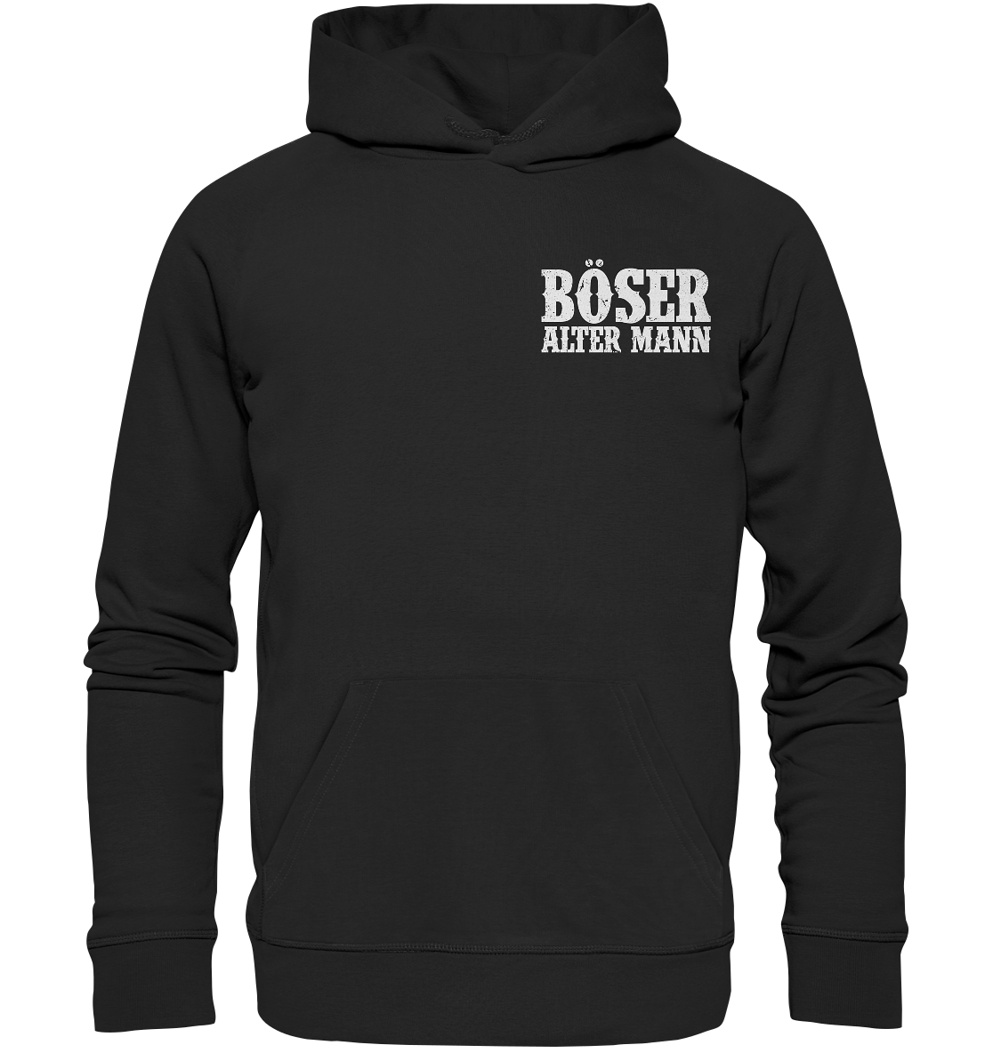 Böser alter Mann  - Organic Basic Hoodie (Beidseitiger Druck) - Donnerwolf