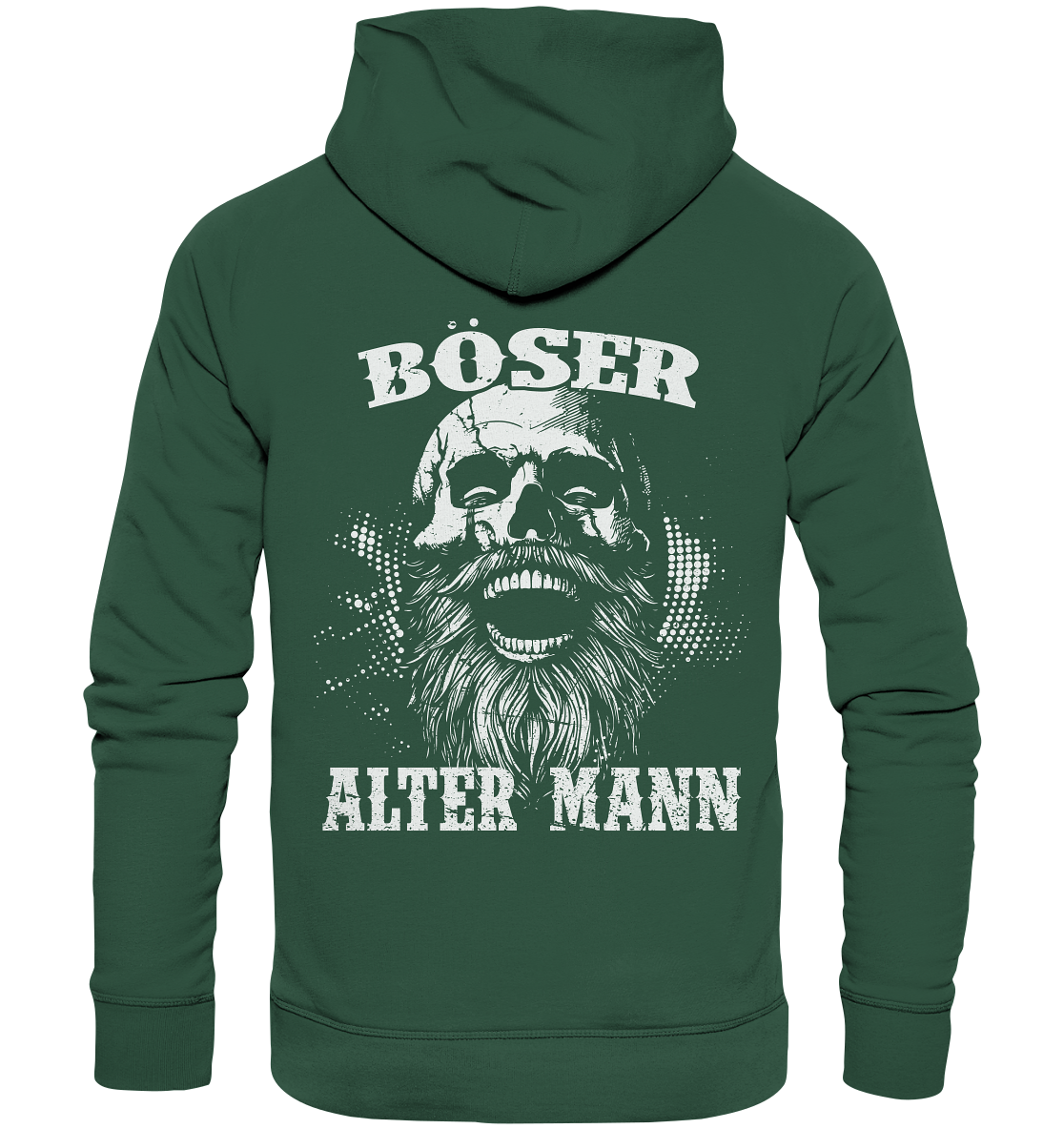 Böser alter Mann  - Organic Basic Hoodie (Beidseitiger Druck) - Donnerwolf