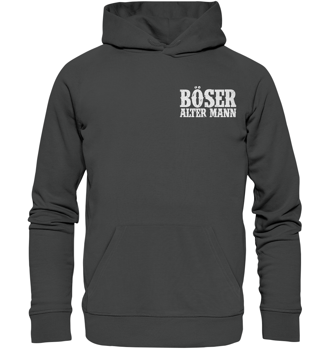 Böser alter Mann  - Organic Basic Hoodie (Beidseitiger Druck) - Donnerwolf