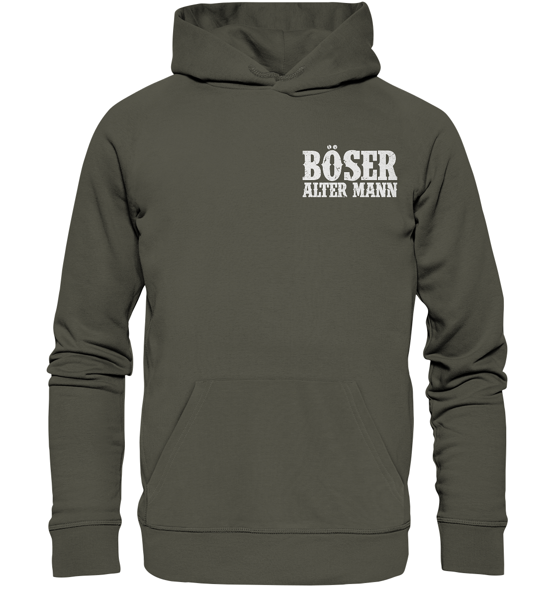 Böser alter Mann  - Organic Basic Hoodie (Beidseitiger Druck) - Donnerwolf