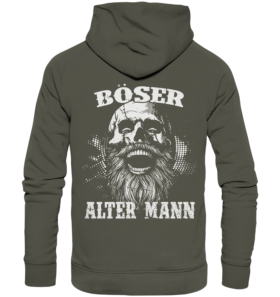 Böser alter Mann  - Organic Basic Hoodie (Beidseitiger Druck) - Donnerwolf