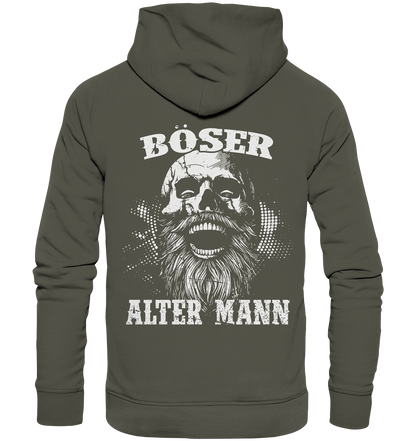 Böser alter Mann  - Organic Basic Hoodie (Beidseitiger Druck) - Donnerwolf