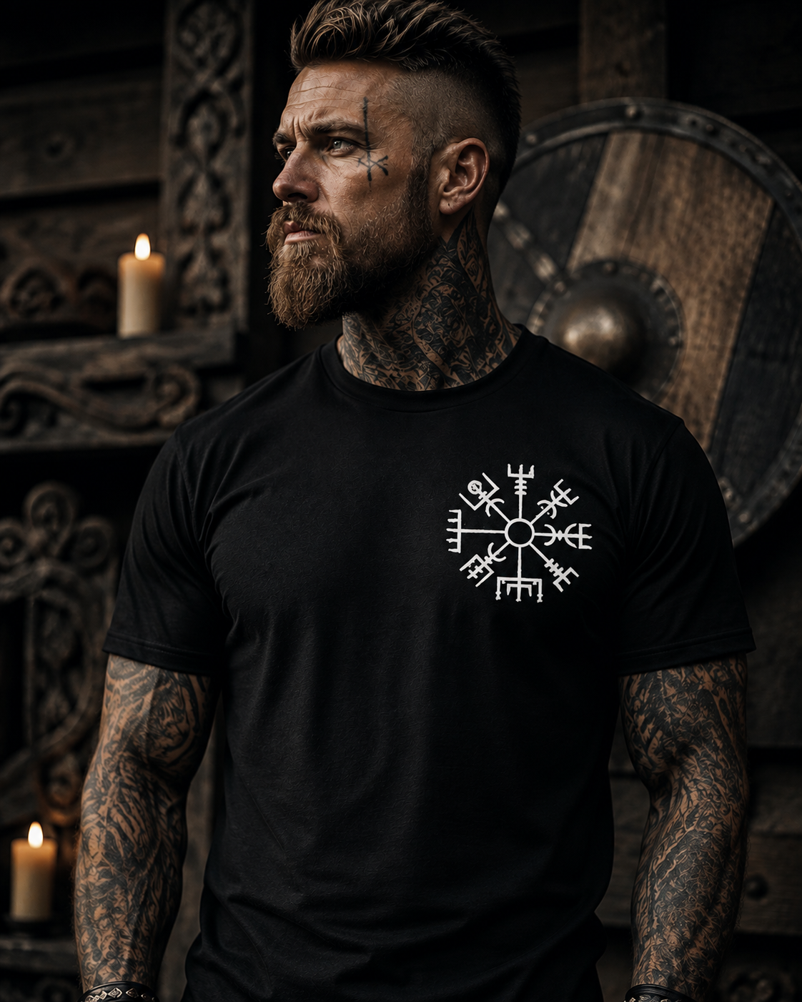 Vegvisir Runenkompass Premium Shirt Herren