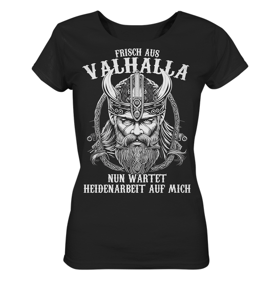 Frisch aus Valhalla - Ladies Organic Shirt - Donnerwolf