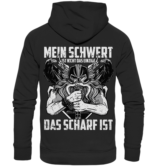 Nicht nur mein Schwert ist scharf - Organic Hoodie - Donnerwolf