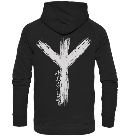 Wikinger Premium Shirt mit Algiz-Rune – Hochwertiges Herren T-Shirt mit Nordischer Schutzrune - Unisex Hoodie