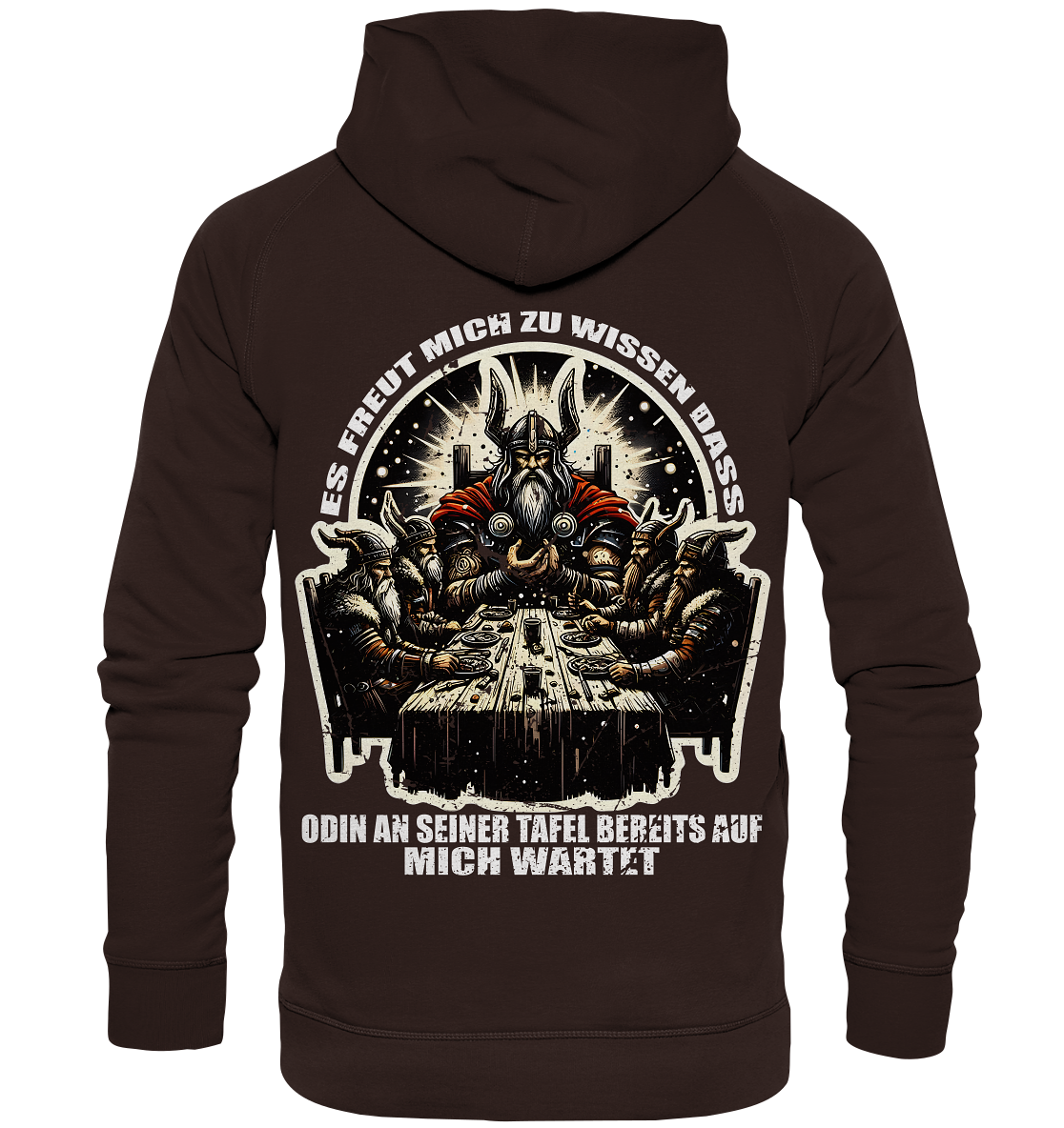 Odin wartet an seiner Tafel auf mich  - Unisex Hoodie (Beidseitiger Druck)