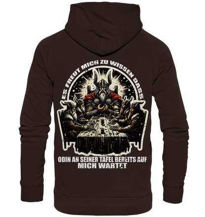 Odin wartet an seiner Tafel auf mich  - Unisex Hoodie (Beidseitiger Druck)