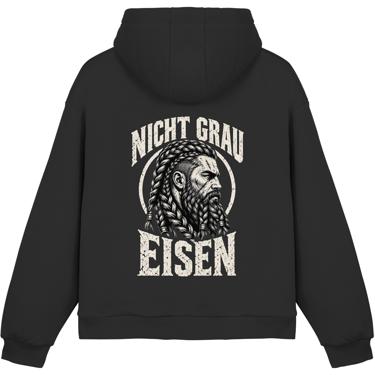 Nicht grau, Eisen Wikinger Hoodie Herren Schwarz