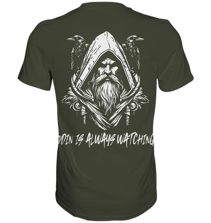 Odin is Always watching Männer Shirt Premium Qualität & Beidseitiger Druck