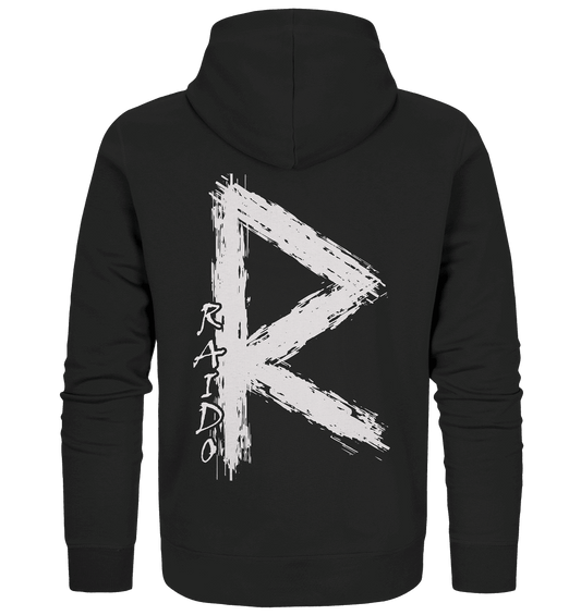 "Raido Rune" Wikinger-Premiumshirt – Der Weg des Reisenden - Zipper