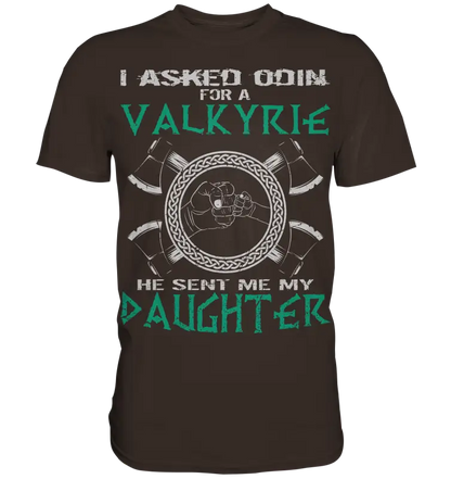 ’Daughter’ Wikinger Shirt für Männer | Walküre Motiv | Vater-Tochter Geschenk - Brown / XS - Unisex-Shirts