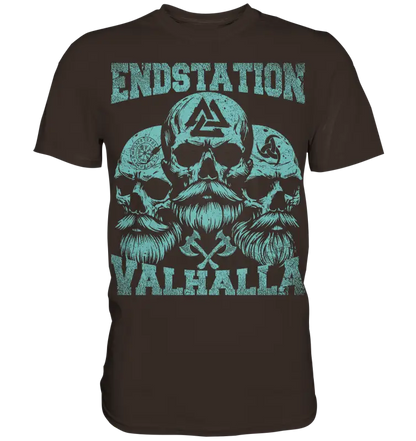 Endstation Valhalla - Premium Shirt - Brown / XS - Unisex-Shirts